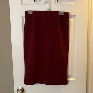 Philosophy burgundy zip up pencil skirt size 8